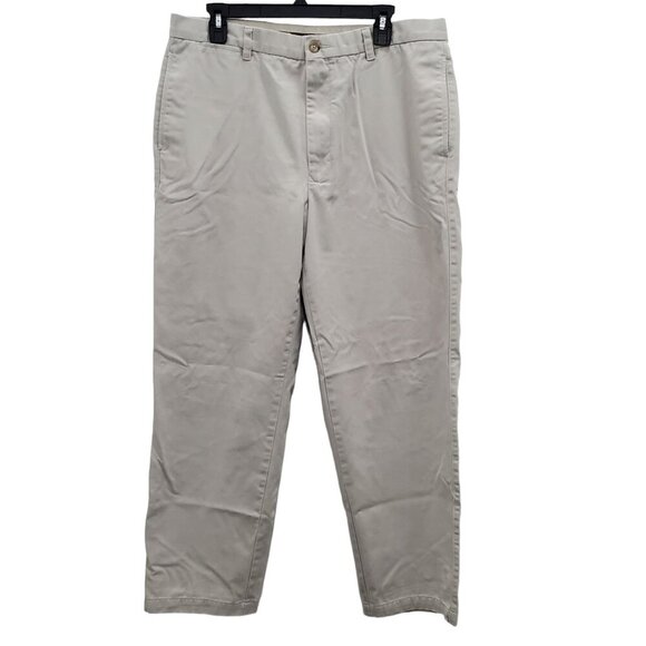 Banana Republic Men's‎ Light Beige Flat Front Straight Leg Khaki Uniform Pant 34 - Picture 1 of 5